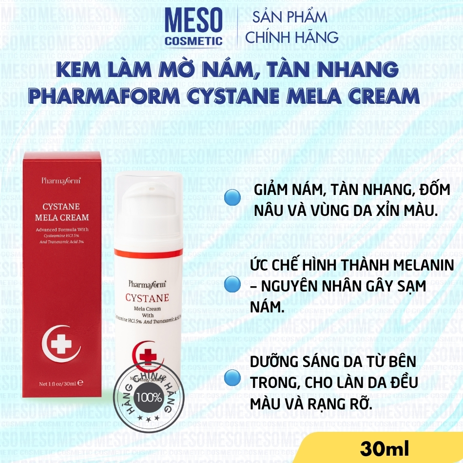 Kem Làm Mờ Nám, Tàn Nhang Pharmaform Cystane Mela Cream 30ml